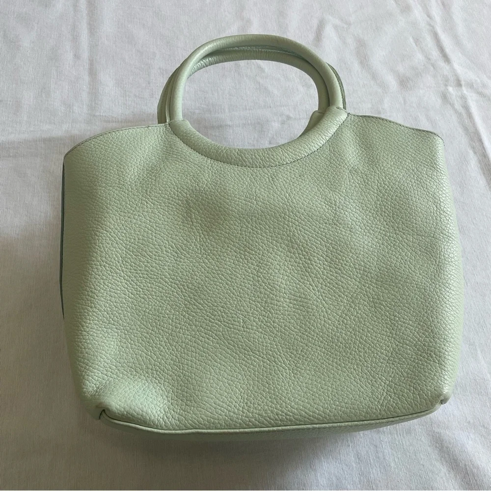 Claudia Firenze Butterfly 🦋 Pebbled Leather Pale Mint Green Tote Bag